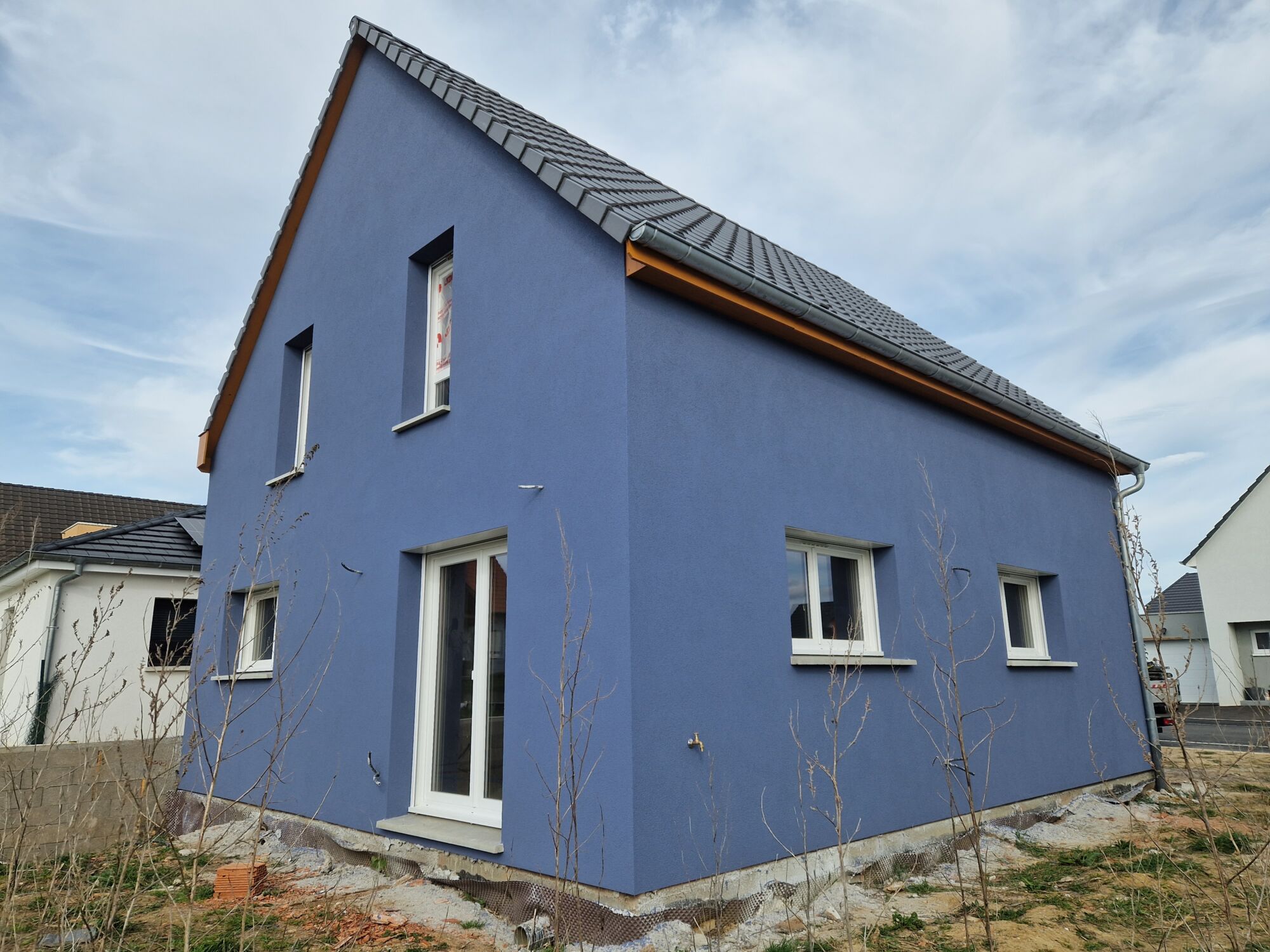 Chantier Enduit projet&eacute;s maison neuf &agrave; Stundwiller Ostwald